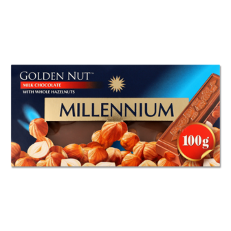 Шоколад молочний з горіхом "Gold" ТМ Millennium, 100г