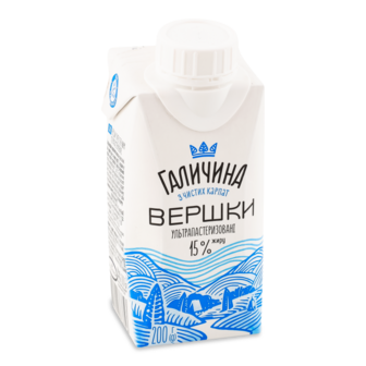 Вершки 15% ТМ Галичина, 200г