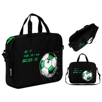 Сумка шкільна Kite K26-589-2 Football на блискавці A4, 1 відділення, Чорний 27х34 см (4063276277312)