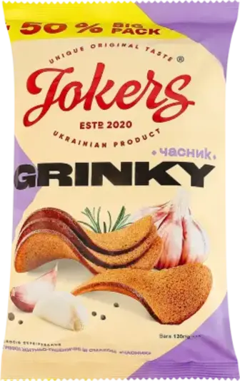 Грінки Jokers Часник житньо-пшеничні 120 г