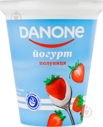 Йогурт Данон 3,2% стакан полуниця 260 г