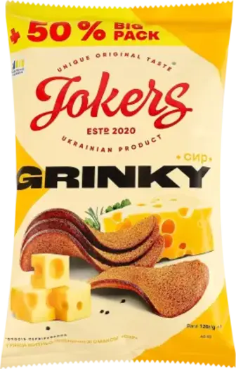 Грінки Сир Jokers житньо-пшеничні 120 г