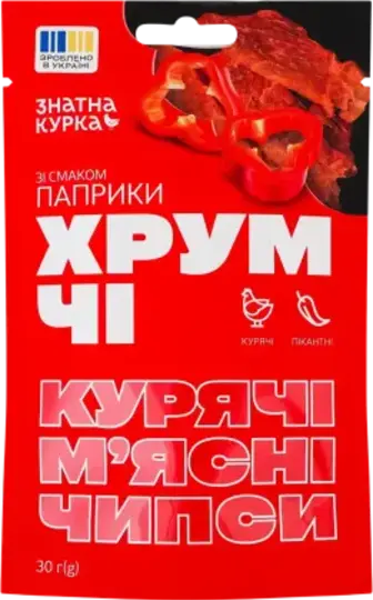 Чипси м'ясні Знатна курка ХрумЧі зі смаком паприки курячі 30 г
