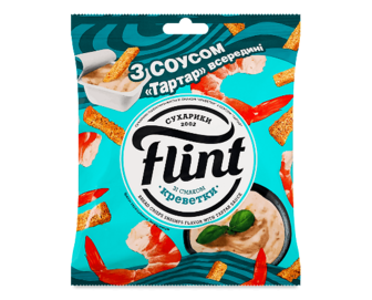 Сухарики Flint пшен-житн смак креветки+соус тартар (65г)
