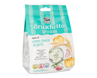 Сухарики Flint Bruschetta rolls з крем-сиром та часником (65г)