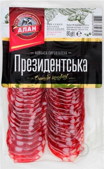 Ковбаса Алан Президентська 80 г 4823036503989