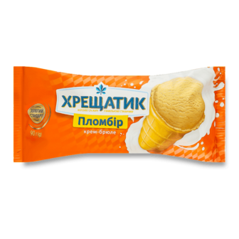 Морозиво Хрещатик Золотий Стандарт крем-брюле 12% 90г