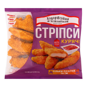Стріпси курячі Ходорівський м'ясокомбінат заморожені 390 г (4822005006186)