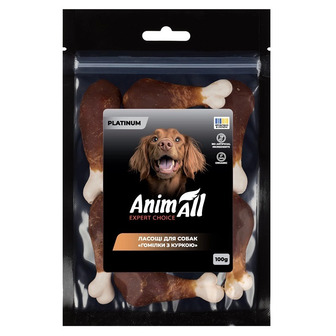 Ласощі для собак AnimAll Platinum Гомілка з куркою 100 г (4820224503998)