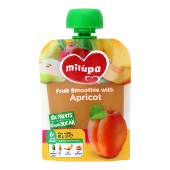 Пюре фруктове Milupa Яблуко, груша, банан і абрикос, 6+, 80 г