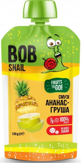 Смузі Bob Snail Ананас-Груша-Яблуко пастеризовані 120 г (4820219343653)