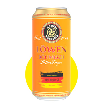 Пиво Льовен Беміш Хеллес Лагер/Löwen Böhmisch Helles Lager світле, 0,5 л, 4,1%, ж/б