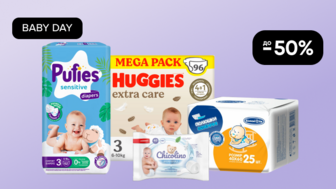 BABY DAY! До -50% на товари для сповивання та вологі серветки