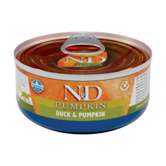 Корм Farmina N&D Pumpkin з гарбузом та качкою беззерновий вологий для дорослих котів 70г