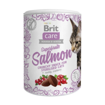 Ласощі Brit Care Superfruits Snack з лососем хрусткі для котів 100г