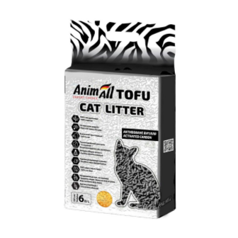 Наповнювач AnimAll Tofu з активованим вугіллям для котячого туалету 2,6кг/6л