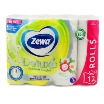 Папір туалетний Zewa Deluxe Camomile Comfort 3-шаровий (12шт)