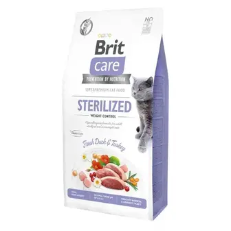 Сухий корм для котів Brit Care Cat Grain Free Sterilized Weight Control 7 кг - качка та індичка