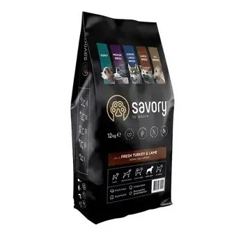 Сухий корм для собак Savory Large Breeds Fresh 12 кг - індичка та ягня