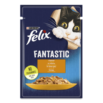 Корм для котів Felix Fantastic з куркою в желе 85г