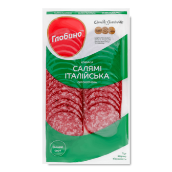 Ковбаса «Глобино» «Салямі Італійська» с/к в/ґ нарізка 80г
