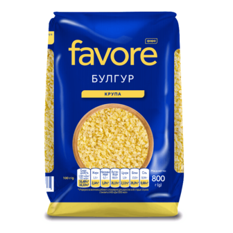 Булгур Favore зі 100% твердих сортів пшениці 0,8кг