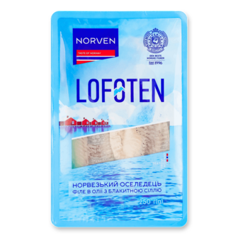 Оселедець Norven з блакитною сіллю в олії 0,25кг
