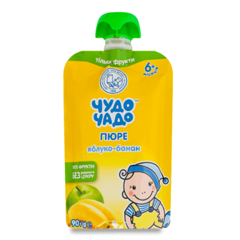 Пюре «Чудо-Чадо» яблучно-бананове без цукру 90г