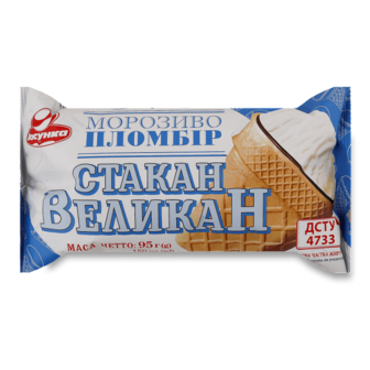 Морозиво Ласунка Стакан Великан пломбір 15% 95г