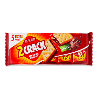 Печиво-сендвіч Roshen 2 Crack з шоколадн начинкою 190г