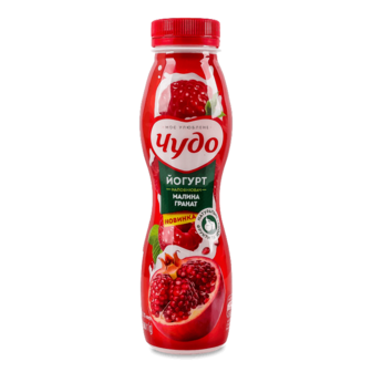 Йогурт Чудо Малина гранат 2,5%, пляшка 260г
