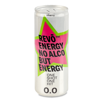 Напій енергетичний Revo Energy Вишня безалкогольний з/б 0,25л