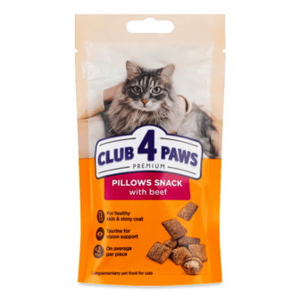 Корм для котів Club 4 Paws подушечки з яловичиною сухий 60г