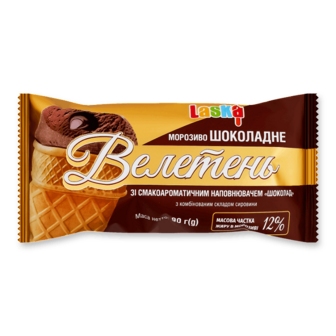 Морозиво Laska Велетень шоколадне 12% 90г