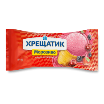 Морозиво Хрещатик Плодово-ягідне у вафельному стакані 90г