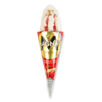 Морозиво «Магнат» Strawberry Cheesecake в ріжку 140г