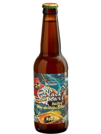Безалкогольне пиво Блек Пірл, Волинський Бровар / Black Pearl, Volynski Browar, 0.35л