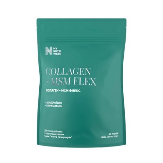 Колаген + МСМ Флекс, Collagen + MSM Flex, My Nutri Week, з підсолоджувачем, смак манго та маракуйя, 270 г