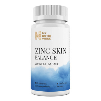 Цинк Скін Баланс, Zinс Skin Balance, My Nutri Week, 60 таблеток