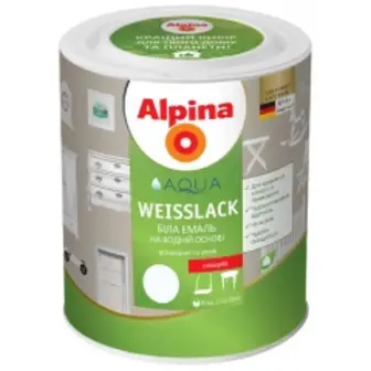 ALPINA Емаль акрилова Aqua Weis. GL глянцевий 2.5л