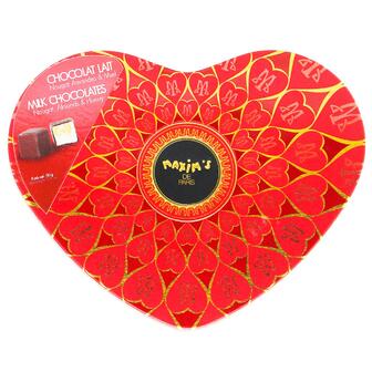 Цукерки молочний шоколад з нугою Red Heart Tin Maxim's de Paris 90 г