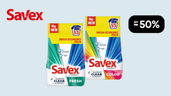 До -50% на засоби для прання Savex