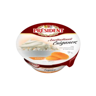 Сир к/м President сніданок курага 9% 180г