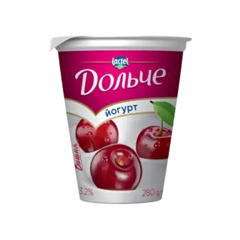 Йогурт Дольче вишня 3,2% стакан 280г