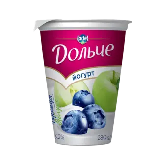 Йогурт Дольче чорниця-яблуко 3,2% стакан 280г