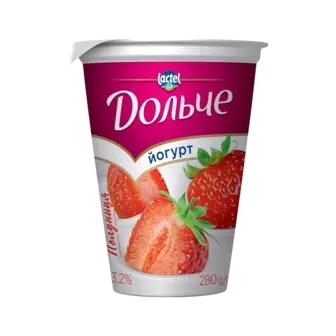 Йогурт Дольче полуниця 3,2% стакан 280г