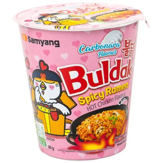 Рамен Buldak Ramen Гострий Курячий Карбонара в стакані 80 г