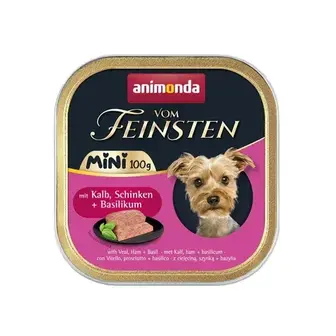 Вологий корм для собак Animonda Vom Feinsten Adult Mini 100 г - телятина, шинка та базилік