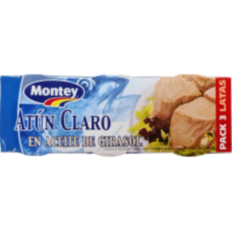 ТУНЕЦЬ ШМАТОЧКАМИ В ОЛІЇ /3Х80Г/1 УПАКОВКА MONTEY