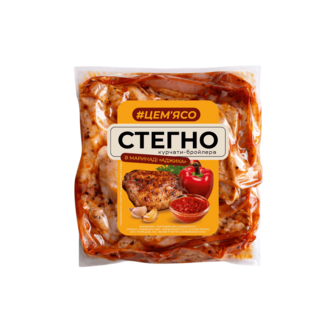 Стегно курчати-бройлера #ЦЕМ'ЯСО в маринаді Аджика охолоджене в/у 100г